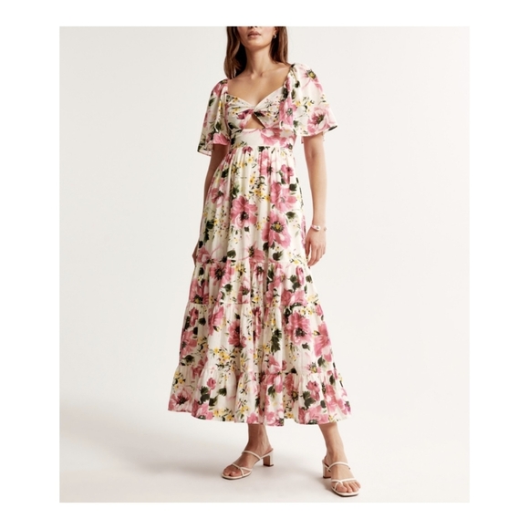 Abercrombie & Fitch Dresses & Skirts - Abercrombie Twist Front Floral Tiered Maxi Dress